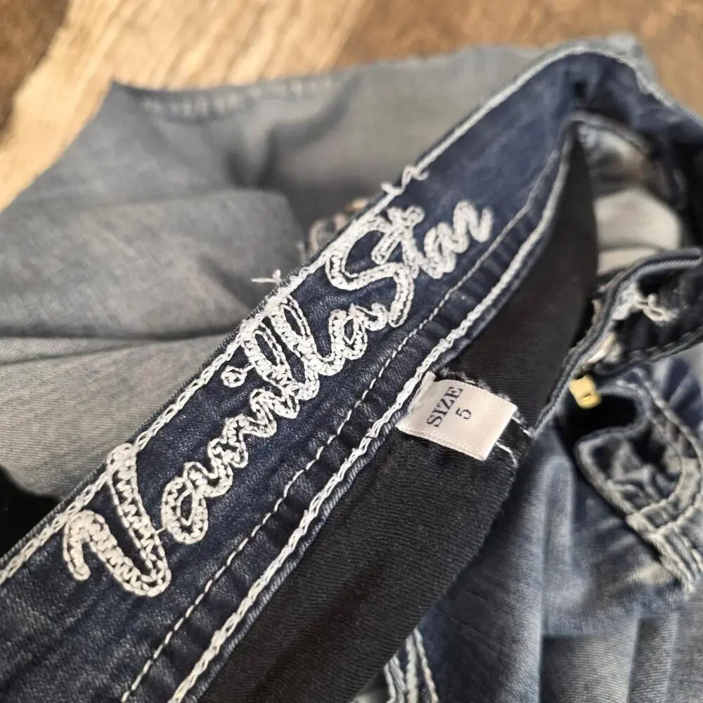 Low Rise Skinny Jeans Flap Pockets Contrast Stitching